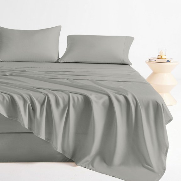 Gray Full Viscose Derived Bedding Sheet Set