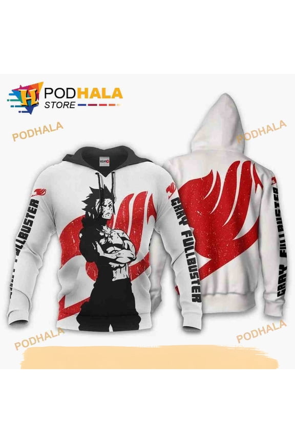 Gray Fullbuster Manga Fairy Tail Silhouette Anime 3D Hoodie T-Shirt