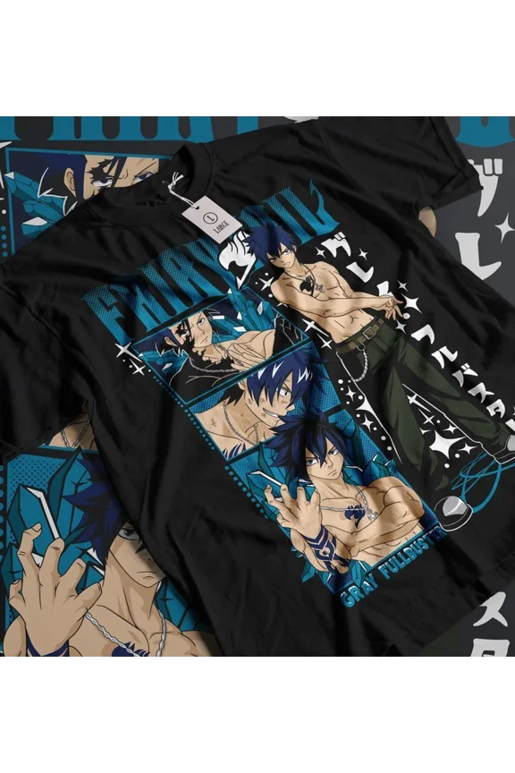 Gray Fullbuster Natsu T-shirt Fairy Tail Dragneel Girl Anime Gift Shirt All Size