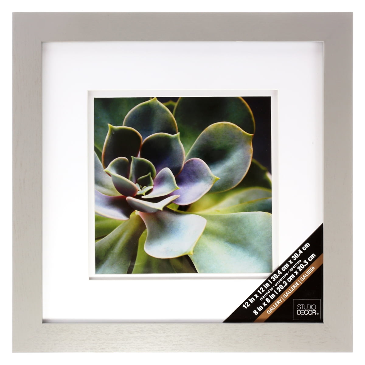 White and Gray Wood Gallery Wall Frame with Double Mat