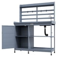 thumbnail image 1 of Gray Gardening Workbench with Sink, Faucet, and Durable Aluminum Surface, 1 of 11