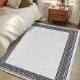 thumbnail image 1 of Gray Geometric 3x5 Area Rugs, Black Greek Key Design Burlap Modern Art Non-Skid Rubber Backing Large Rectangle Rugs - Living Room Bedroom Home Office, Indoor Floor Mat Carpets Washable Rug, 1 of 9