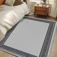 thumbnail image 1 of Gray Geometric 4x6 Area Rugs, Black Greek Key Design Abstract Modern Art Non-Skid Rubber Backing Large Rectangle Rugs - Living Room Bedroom Home Office, Indoor Floor Mat Carpets Washable Rug, 1 of 9