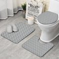 thumbnail image 1 of Gray Geometric Arrow Pattern Bathroom Rugs Sets 3 Piece,Toilet Cover Set,Absorbent Non Slip Bathroom Mats Sets with U-Shaped Contour Rug Toilet Rug Set, 1 of 5