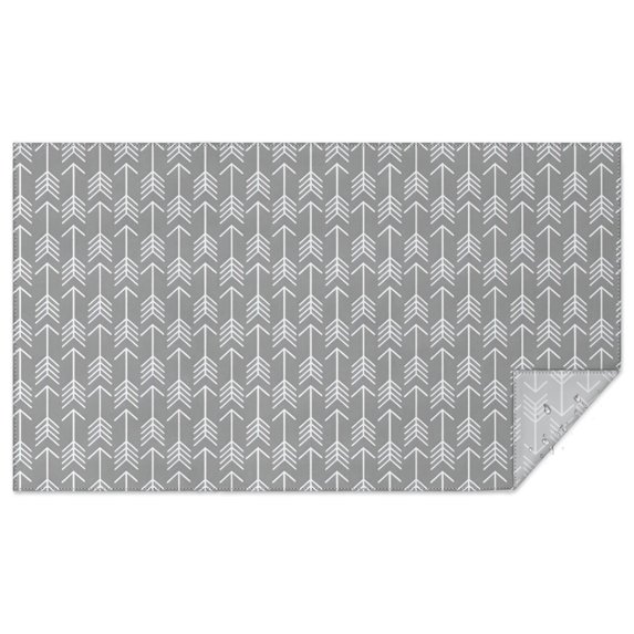 Gray Geometric Arrow Pattern Rectangle Tablecloth 60"x102",Waterproof Polyester Rectangle Table Cloth, Wipeable Spillproof Polyester Tablecloth for Dining, Camping, Indoor and Outdoor
