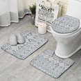 thumbnail image 1 of Gray Geometric Diamond Striped Pattern Bathroom Rugs Sets 3 Piece,Toilet Cover Set,Absorbent Non Slip Bathroom Mats Sets with U-Shaped Contour Rug Toilet Rug Set, 1 of 5