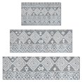 thumbnail image 1 of Gray Geometric Diamond Striped Pattern Kitchen Rugs Sets Of 3,Kitchen Runner Rugs Non Skid Washable,Decorative Kitchen Floor Mats for Kitchen,Sink,Laundry,17"x30"+ 17"x47" + 17"x59", 1 of 6