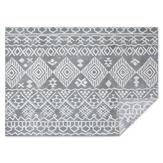 Gray Geometric Diamond Striped Pattern Rectangle Tablecloth 60"x84",Waterproof Polyester Rectangle Table Cloth, Wipeable Spillproof Polyester Tablecloth for Dining, Camping, Indoor and Outdoor