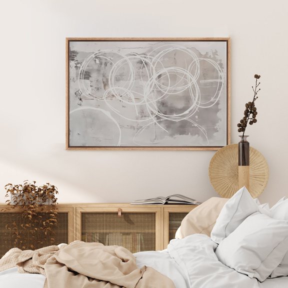 Gray Geometric Line Neutral Minimalist Wall Art Decor Unframed Paper Print