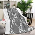 thumbnail image 1 of Gray Geometric Pattern Blanket,Comfortable Soft Lamb Wool Throw Blanket,All Season,Warm Lightweight Blankets for Sofa Bed Couch Living Room Chair,40"x50", 1 of 4