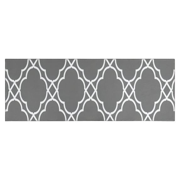 Gray Geometric Pattern Kitchen Rug Mat,Kitchen Runner Rugs Non Skid Washable,Decorative Kitchen Floor Mats for Kitchen,Sink,Laundry,17"X47"