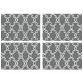 thumbnail image 1 of Gray Geometric Pattern Summer Placemats Table Placemats Set Of 4-Linen Kitchen Washable Placemats Table Mats 11.8"x17.7" Non-Slip Heat Resistant, 1 of 6