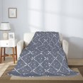 Gray Geometric Pattern Throw Blanket for Couch Sofa and Bed, Super Soft