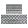 thumbnail image 1 of Gray Geometric Quatrefoil Pattern Kitchen Rugs Sets Of 2,Anti Fatigue Kitchen Mat Rugs Non Slip Washable,Decorative Kitchen Floor Mats for Kitchen,Sink,Laundry,17"x30"+17"x47", 1 of 7