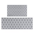thumbnail image 1 of Gray Geometric Quatrefoil Pattern Kitchen Rugs Sets Of 2,Anti Fatigue Kitchen Mat Rugs Non Slip Washable,Decorative Kitchen Floor Mats for Kitchen,Sink,Laundry,17"x30"+17"x47", 1 of 7