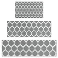 thumbnail image 1 of Gray Geometric Quatrefoil Pattern Kitchen Rugs Sets Of 3,Kitchen Runner Rugs Non Skid Washable,Decorative Kitchen Floor Mats for Kitchen,Sink,Laundry,17"x30"+ 17"x47" + 17"x59", 1 of 6