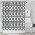 thumbnail image 1 of Gray Geometric Quatrefoil Pattern Shower Curtain 72"x84" ,Bathroom Decorative Shower Curtains Set with 12 Hooks,Modern Waterproof Washable Shower Curtain, 1 of 6