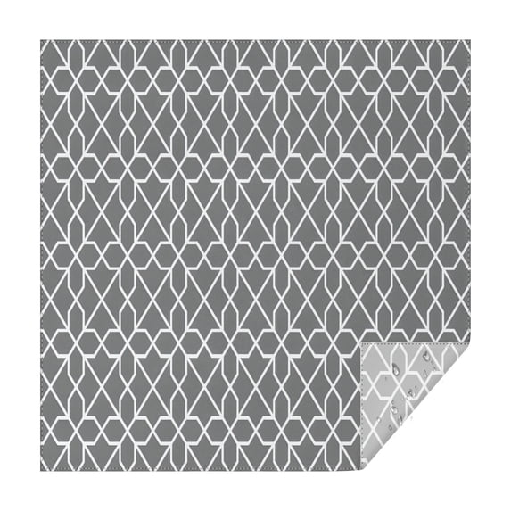 Gray Geometric Quatrefoil Pattern Square Tablecloth,Waterproof Square Table Cover,Wipeable Spillproof Washable Table Cover for Home Kitchen Party Decor 42"X42"(107x107cm)