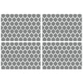 thumbnail image 1 of Gray Geometric Quatrefoil Pattern Summer Placemats Table Placemats Set Of 4-Linen Kitchen Washable Placemats Table Mats 11.8"x17.7"Non-Slip Heat Resistant, 1 of 6