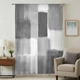 thumbnail image 1 of Gray Geometric Sheer Curtains 45 Inches Long, Watercolor Ombre Modern Abstract Art Light Filering Curtains, Breathable Simi Curtain Privacy Drapes for Kitchen Bathroom Small Window Treatment, 1 of 9