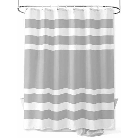 Gray Geometric Shower Curtain, Fringe Waterproof Shower Curtain Set with 12 Hooks Lightweight Washable Fabric Shower Curtains for Bathroom 72x84 Inches