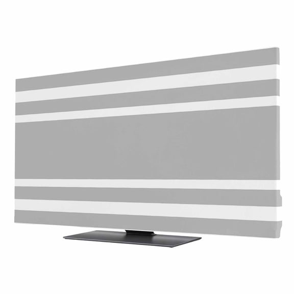 Gray Geometric TV Dust Cover 24 Inch, Fringe Computer Monitor Cover Dustproof Stretchable Indoor TV Screen Protector for LED LCD Universal Monitors