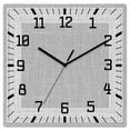 thumbnail image 1 of Gray Geometric Wooden Wall Clock Silent Non Ticking, White Greek Key Design Burlap Modern Art Square Wall Clocks Battery Operated, Decor Clock for Home Office, Living Room, Kitchen, 10 Inch, 1 of 9