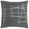 thumbnail image 1 of Gray Gold Contemporary Linework Throw Pillow, 1 of 5