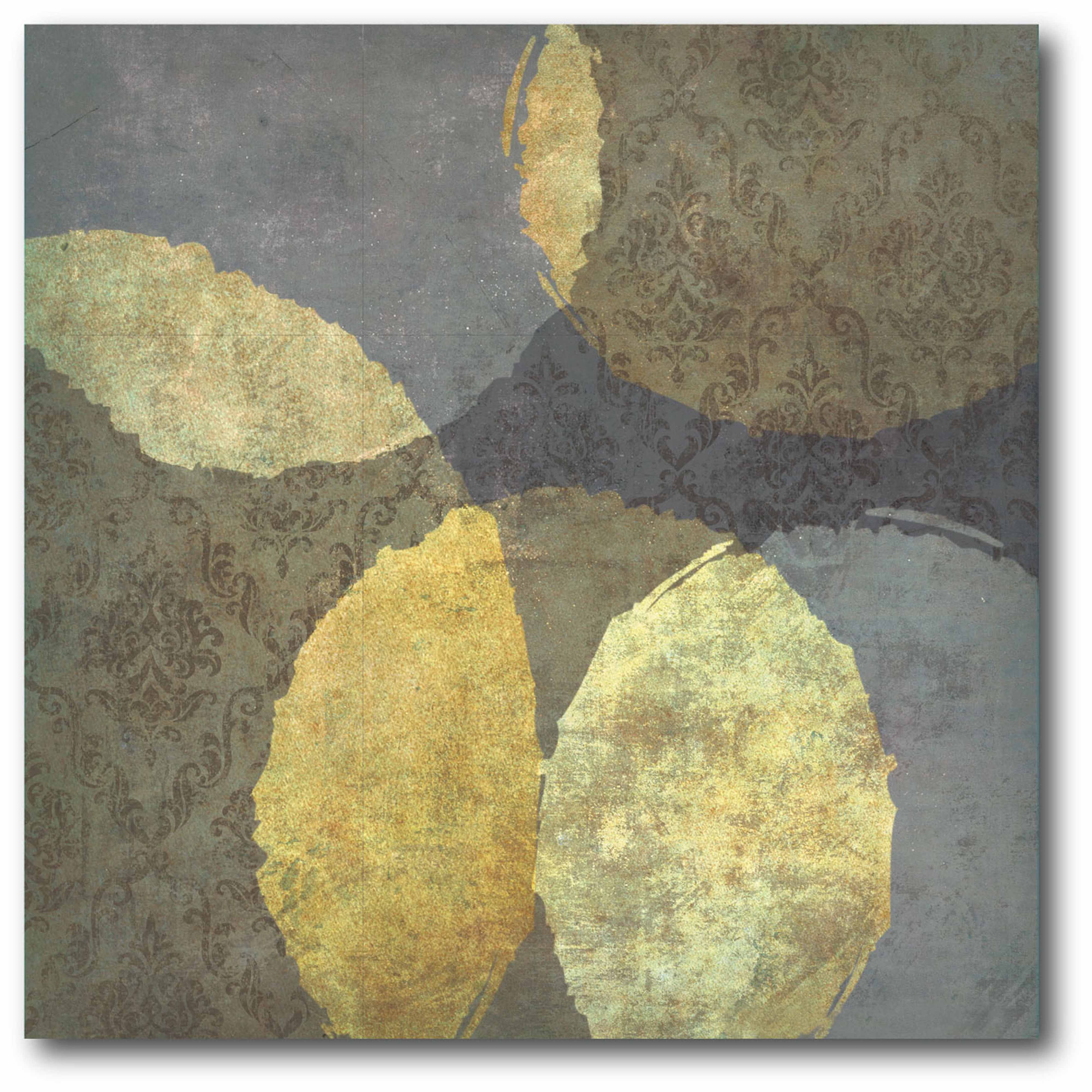 Gray-Gold Gallery-Wrapped Canvas Wall Art, 16x16