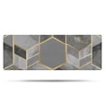 thumbnail image 1 of Gray Gold Hexagon Marble Pattern Bathroom Rugs Mat,Non Slip Microfiber Bathroom Rug,Rubber Backing,Soft Bathroom Mats for Bathroom Floor,Tub and Shower,47x17in(120x43cm), 1 of 5