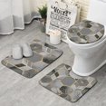 thumbnail image 1 of Gray Gold Hexagon Marble Pattern Bathroom Rugs Sets 3 Piece,Toilet Cover Set,Absorbent Non Slip Bathroom Mats Sets with U-Shaped Contour Rug Toilet Rug Set, 1 of 5
