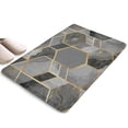 thumbnail image 1 of Gray Gold Hexagon Marble Pattern Flannel Non Slip Door Rugs,Washable Door Mats Indoor,Decorative Door Mats,Dirt-Resistant and Absorbent Doormat for Entrance,Bedroom,Kitchen,Bathroom,23.5"x16", 1 of 5