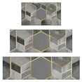 thumbnail image 1 of Gray Gold Hexagon Marble Pattern Kitchen Rugs Sets Of 3,Kitchen Runner Rugs Non Skid Washable,Decorative Kitchen Floor Mats for Kitchen,Sink,Laundry,17"x30"+ 17"x47" + 17"x59", 1 of 6