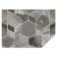 thumbnail image 1 of Gray Gold Hexagon Marble Pattern Rectangle Tablecloth 60"x84",Waterproof Polyester Rectangle Table Cloth, Wipeable Spillproof Polyester Tablecloth for Dining, Camping, Indoor and Outdoor, 1 of 5