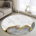 thumbnail image 1 of Gray Gold Marble 3ft Area Rug, Modern Abstract Marble Crack Texture Washable Non-Slip Small Round Rugs for Entryway Bedroom Kitchen, Soft Circle Carpet for Dining Room, Playroom Nursery Rug, 1 of 9