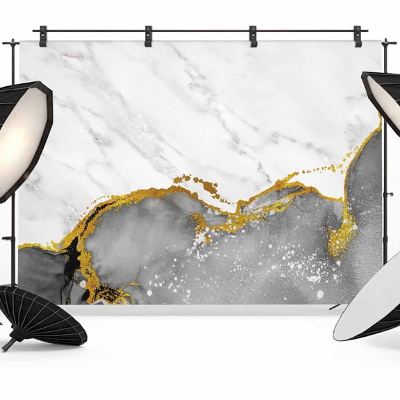 Gray Gold Marble Backdrop for Photoshoot,Photography Photo Studio Background Wall Backdrop,Modern Abstract Marble Crack Texture Back Drop Banner Panel for Portraits Wedding Party Live Streaming 7x5Ft