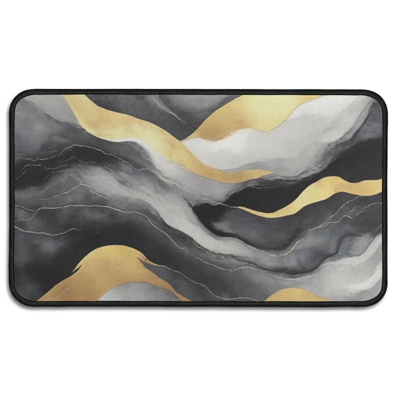 Gray and Gold Marble Golden Lines Pattern Door Rugs,Washable Non Slip Door Mats Indoor,Decorative Door Mats,Entry Mat Indoor for Entrance,Bedroom,Kitchen,Bathroom,30"x17"