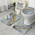 thumbnail image 1 of Gray Gold Marble Pattern Bathroom Rugs Sets 3 Piece,Toilet Cover Set,Absorbent Non Slip Bathroom Mats Sets with U-Shaped Contour Rug Toilet Rug Set, 1 of 5