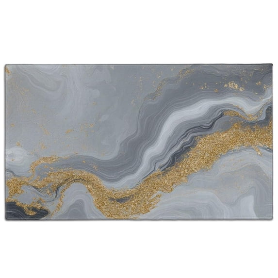 Gray Gold Marble Pattern Door Rugs,Washable Non Slip Door Mats Indoor,Decorative Door Mats,Entry Mat Indoor for Entrance,Bedroom,Kitchen,Bathroom,17"x30"