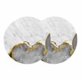 thumbnail image 1 of Gray Gold Marble Round 15 Inch Placemats Set of 2, Modern Abstract Marble Crack Texture HeatResistant Non Slip Place Mats for Dining Table, Wipeable Braided Kitchen Table Mats for Housewarming, 1 of 9