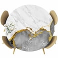 thumbnail image 1 of Gray Gold Marble Round Tablecloth, Fitted Table Cover with Elastic for 36"-44" Round Tables, Modern Abstract Marble Crack Texture Table Cloth Outdoor Indoor Dinning Party Waterproof Tablecloths, 1 of 7