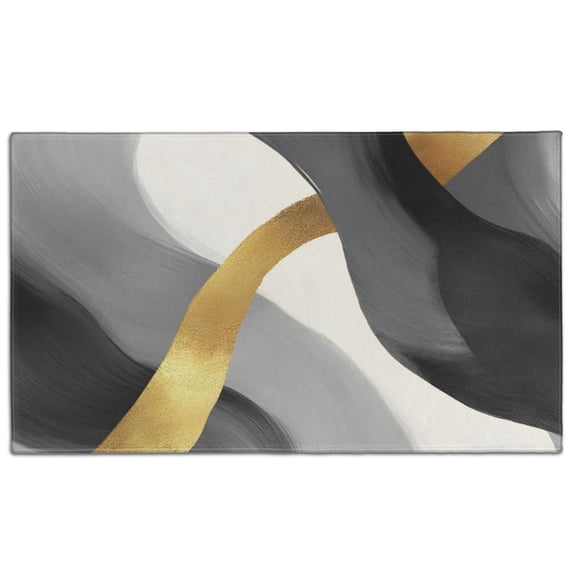 Gray and Gold Marble Wavy Lines Pattern Door Rugs,Washable Non Slip Door Mats Indoor,Decorative Door Mats,Entry Mat Indoor for Entrance,Bedroom,Kitchen,Bathroom,17"x30"