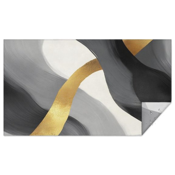 Gray and Gold Marble Wavy Lines Pattern Rectangle Tablecloth 60"x102",Waterproof Polyester Rectangle Table Cloth, Wipeable Spillproof Polyester Tablecloth for Dining, Camping, Indoor and Outdoor