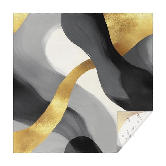 Gray and Gold Marble Wavy Lines Pattern Square Tablecloth,Waterproof Square Table Cover,Wipeable Spillproof Washable Table Cover for Home Kitchen Party Decor 42"X42"(107x107cm)