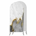thumbnail image 1 of Gray Gold Marble Wedding Arch Cover,Stretchy Spandex Arch Backdrop Stand Covers 5 FT,Modern Abstract Marble Crack Texture Round Top Arched Backdrop Cover for Birthday Party Ceremony Baby Shower Event, 1 of 9