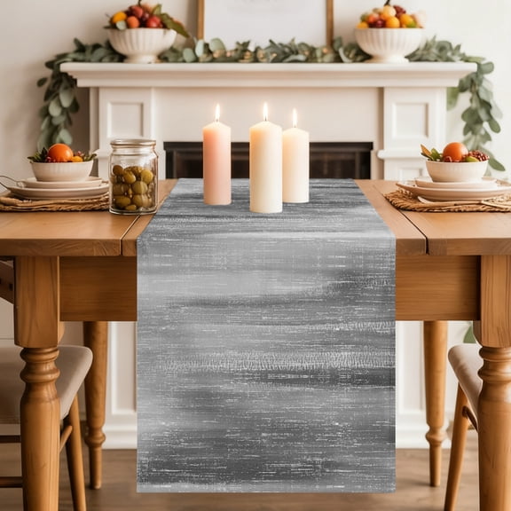 Gray Gradient Dining Table Runner, Minimalist Industrial Modern Summer Washable Table Runners Kitchen Coffee Table Center Decor for Home Party Holiday Wedding 18 x 72 Inches