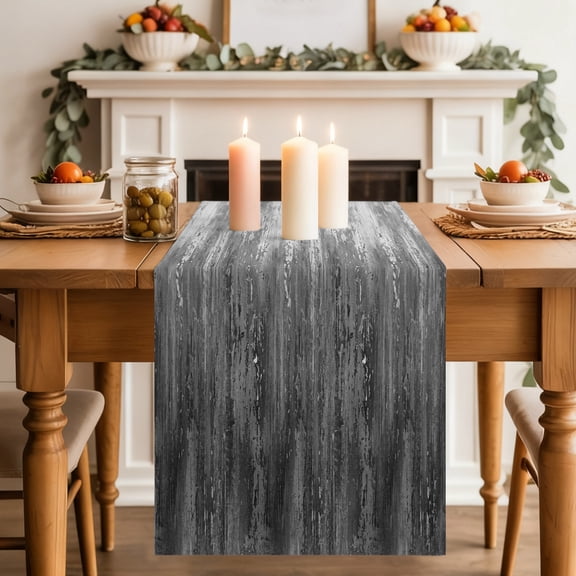 Gray Gradient Dining Table Runner, Modern Abstract Industrial Wall Texture Washable Table Runners Kitchen Coffee Table Center Decor for Home Party Holiday Wedding 18 x 72 Inches