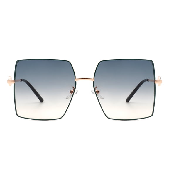 Gray Gradient Frame Square Sunglasses - Gradient Lens UV Protection Fresh Daily Eyewear