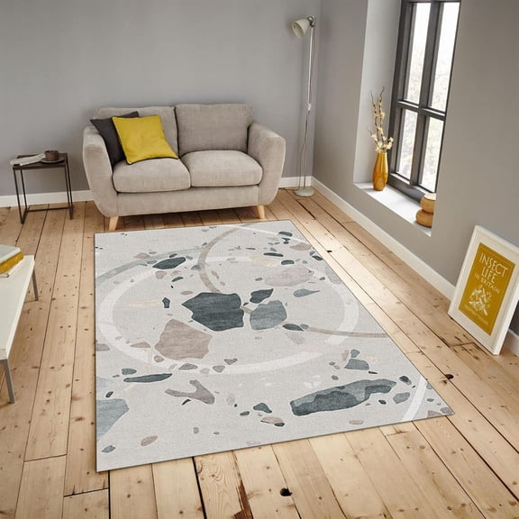 Gray Graffiti Art Pattern Area Rug, Simple Stone Carpet, Porch Mat Non-Slip And Non-Fading Pattern Is Clear For Living Room Study Bedroom Picnic Porch 4x6ft