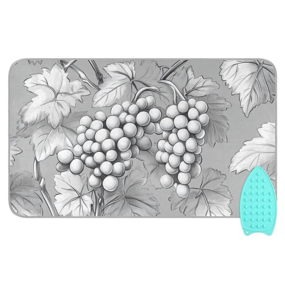 Gray Grapes Leaves Ironing Board Covers Heat Resistant Ironing Pad Mat Portable for Travel Washer Dryer Table